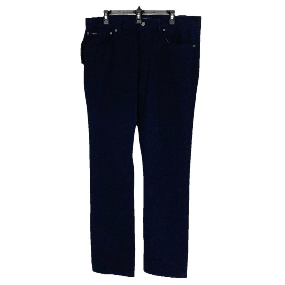 Men's Polo Ralph Lauren Varick Slim Straight Chino Pants Navy Blue Sz 36x34 NWT
